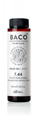Колор-гель оттеночный KAARAL BACO COLOR GLAZE темный блондин интенсивно-медный 6.44, 60 мл